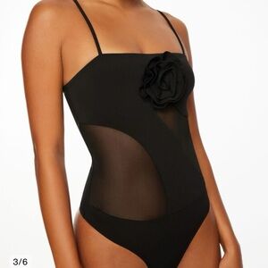 Dynamite Rosette Black Bodysuit